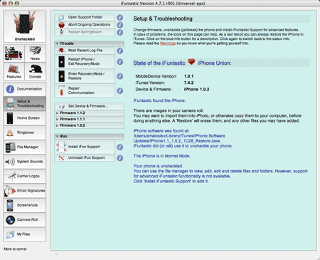 iFantastic interface