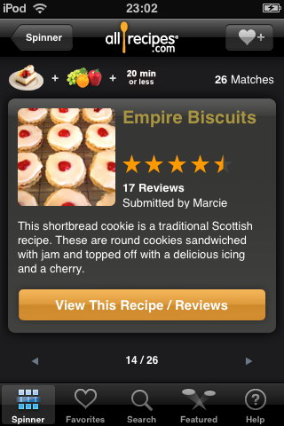 AllRecipes. DinnerSpinner vs. Epicurious