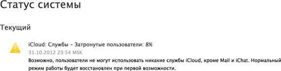 Сбой в iCloud