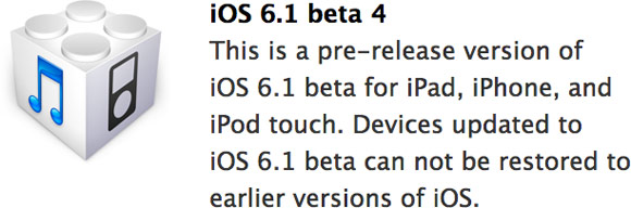 iOS 6.1 beta 4