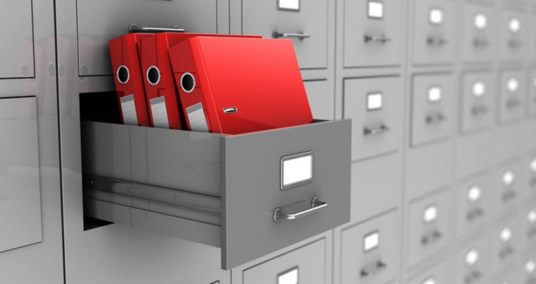 Box with three folders