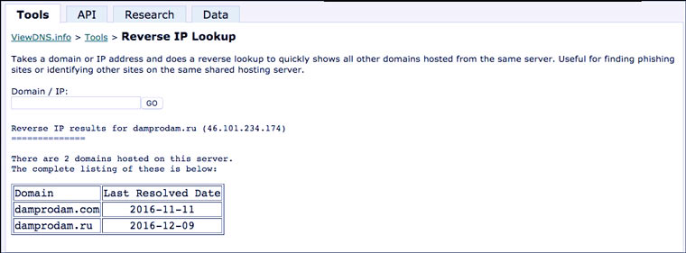 view_dns_info
