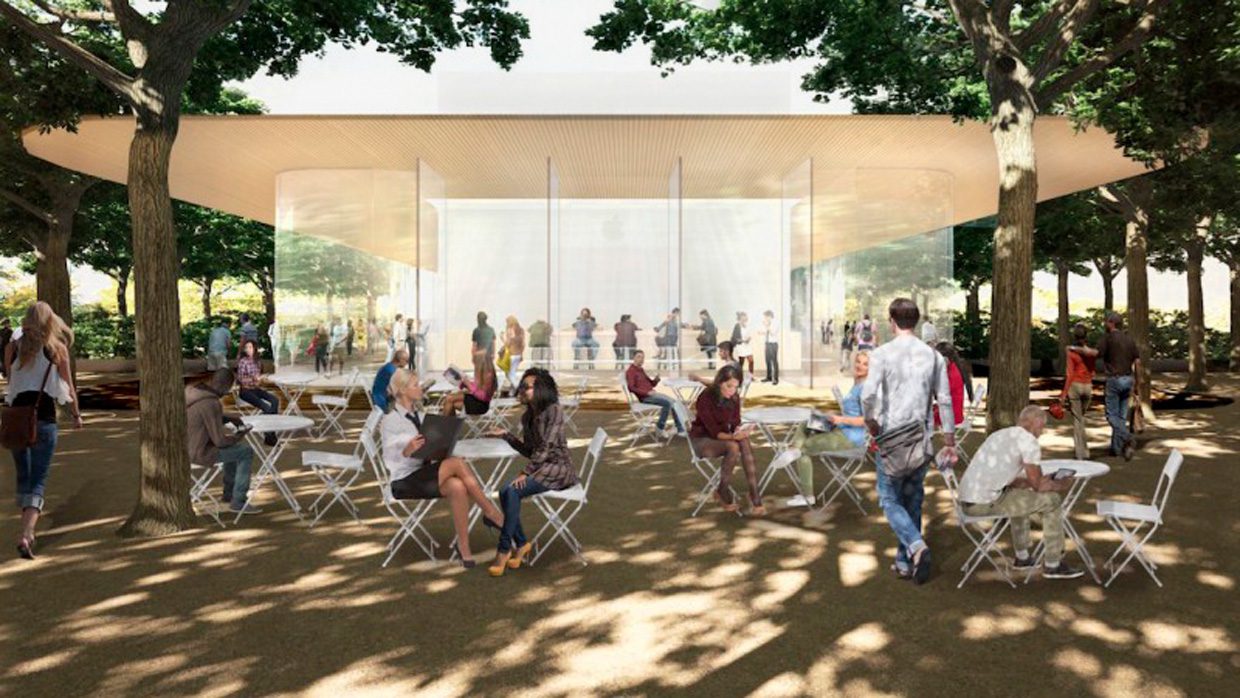 Появились первые фотографии центра посетителей Apple Park