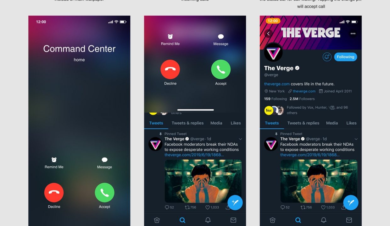 Появился концепт сворачиваемых звонков в iOS 13