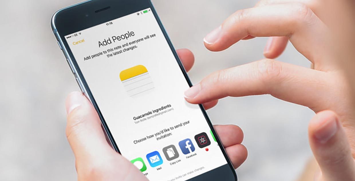 Как настроить совместное использование заметок на iPhone