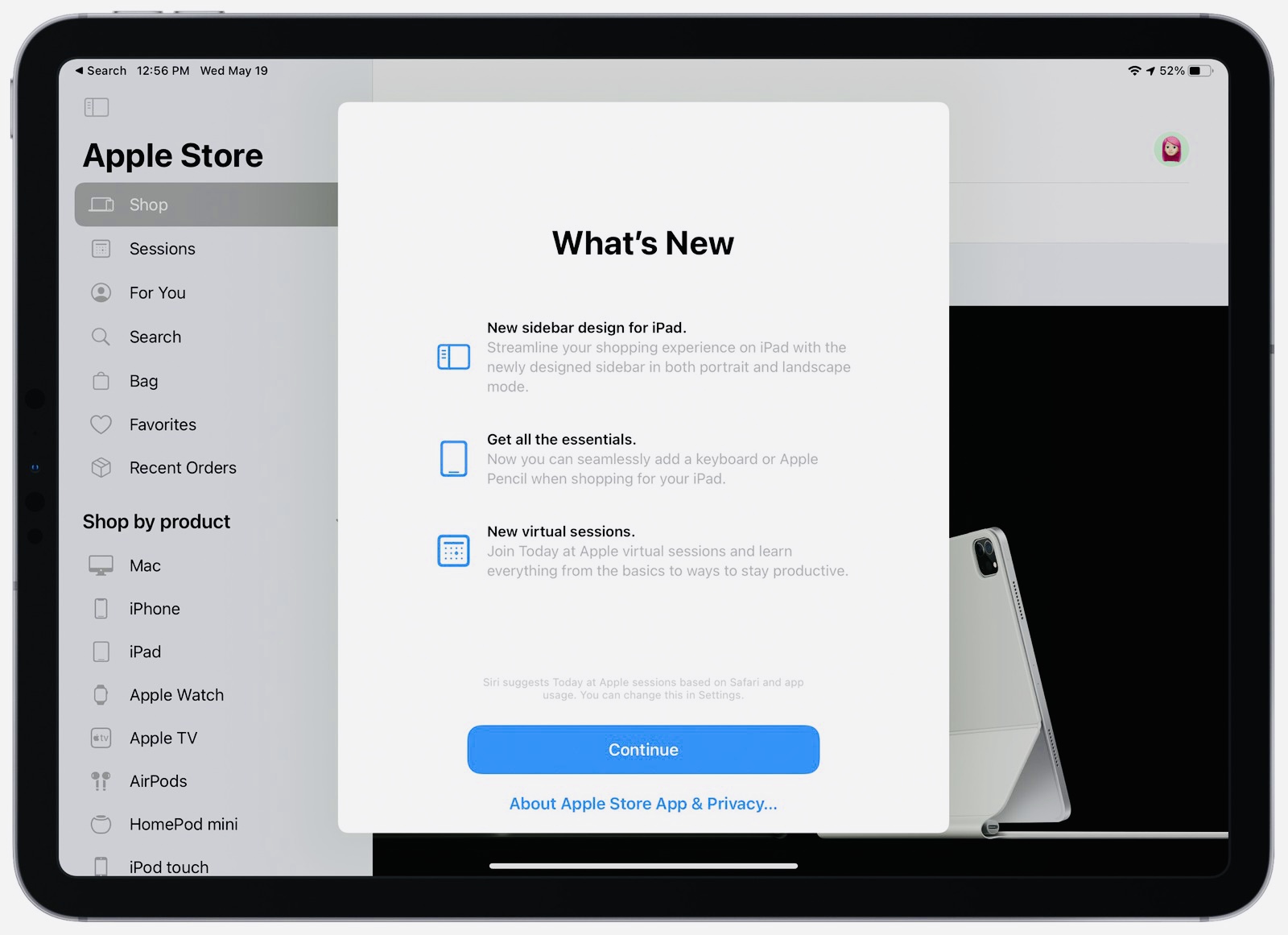 Apple обновила дизайн приложения Apple Store для iPad. Появилась боковая панель