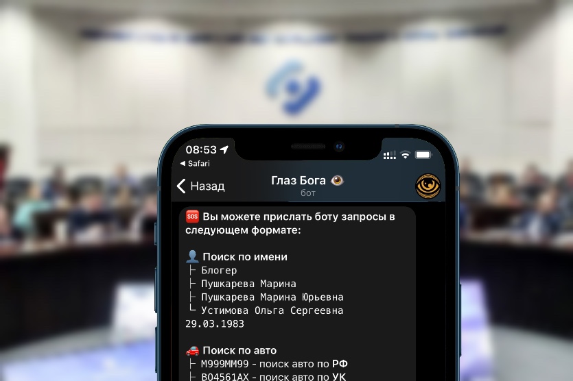 Роскомнадзор хочет запретить работу чат-бота «Глаз Бога». Через него находят всю информацию о человеке