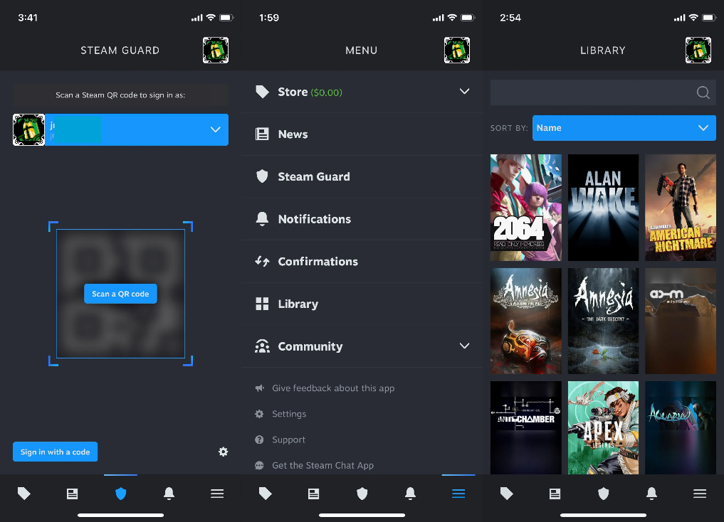 Появилась бета-версия нового клиента Steam для iOS с измененным дизайном и входом по QR