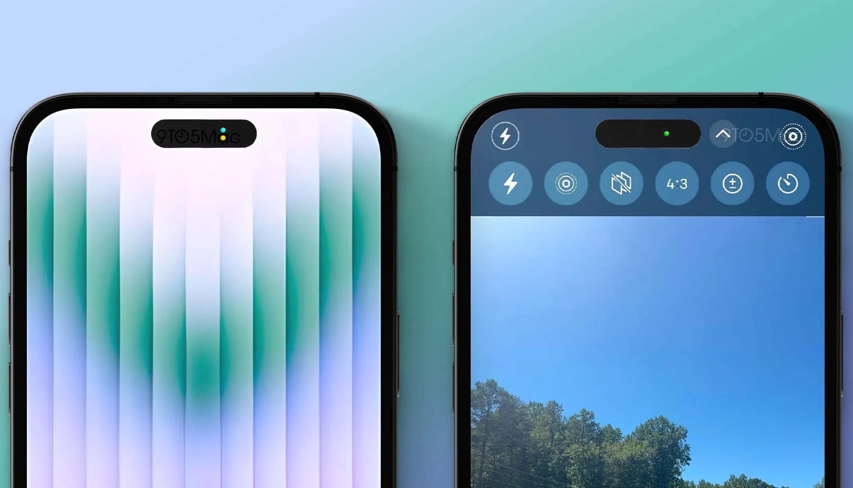 Apple разместит индикаторы камеры и микрофона между вырезами в iPhone 14 Pro