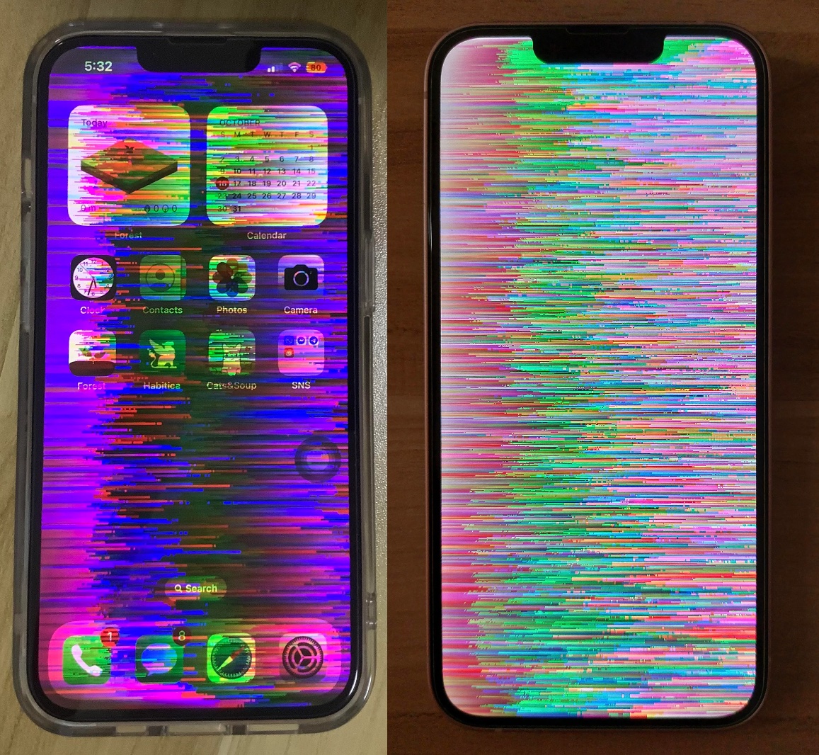 Вот это брак! Уникальная поломка экрана iPhone удивила интернет, теперь все хотят такие обои