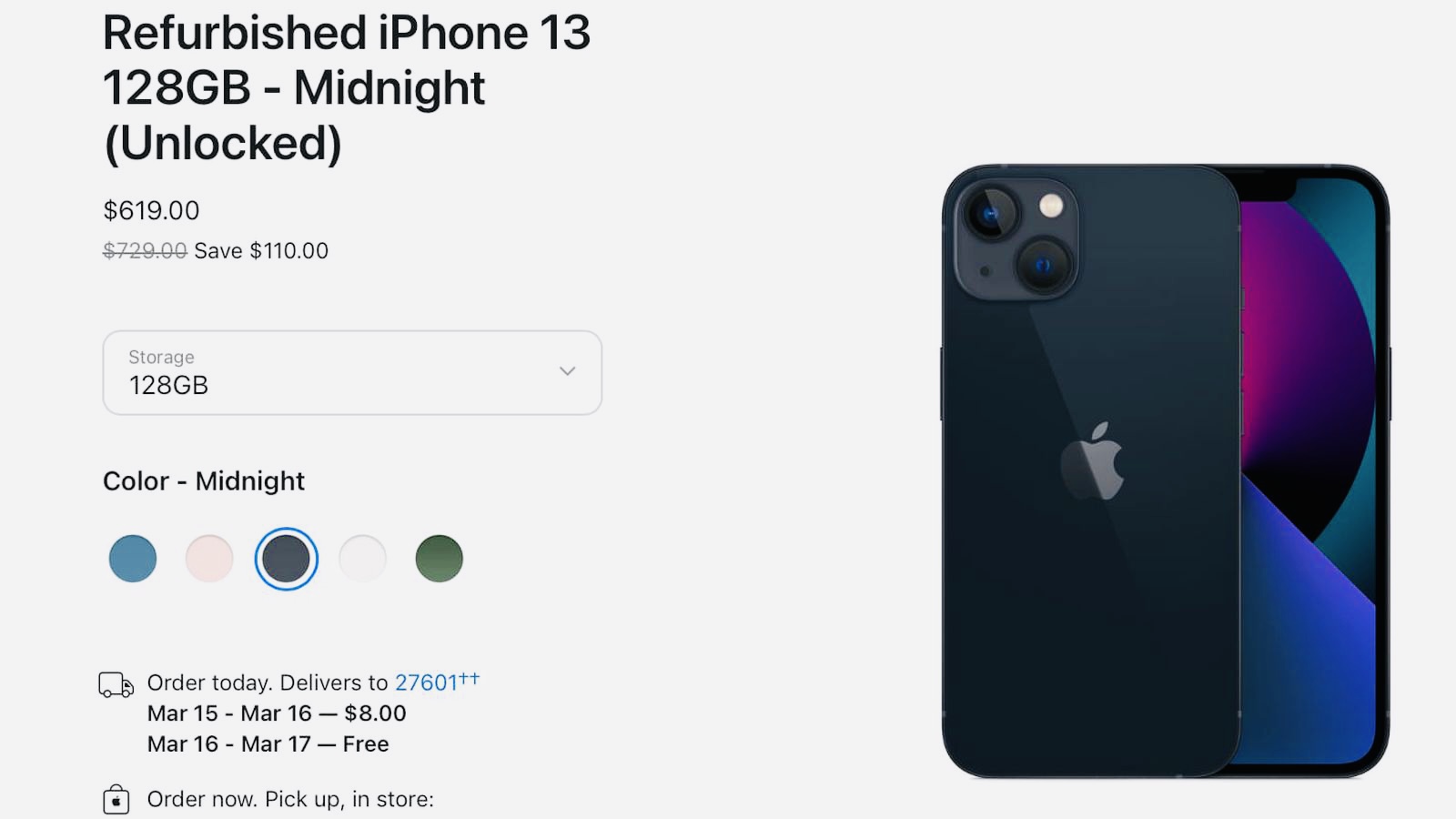 Apple запустила продажи восстановленных iPhone 13 в США