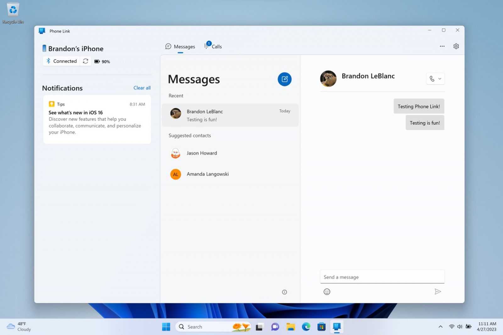 Microsoft добавила поддержку iMessage в Windows 11, но с ограничениями
