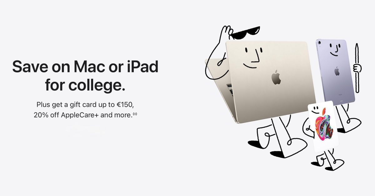 Apple запустила ежегодную акцию Back to School. Дарит учащимся €150 или AirPods при покупке iPad и Mac