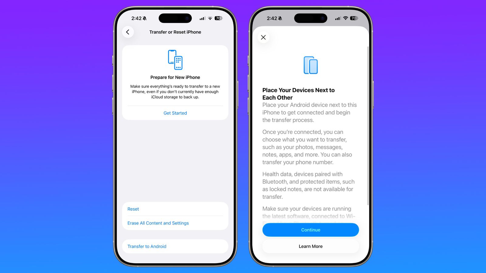 В iOS 26.3 появилась встроенная функция переноса данных на Android