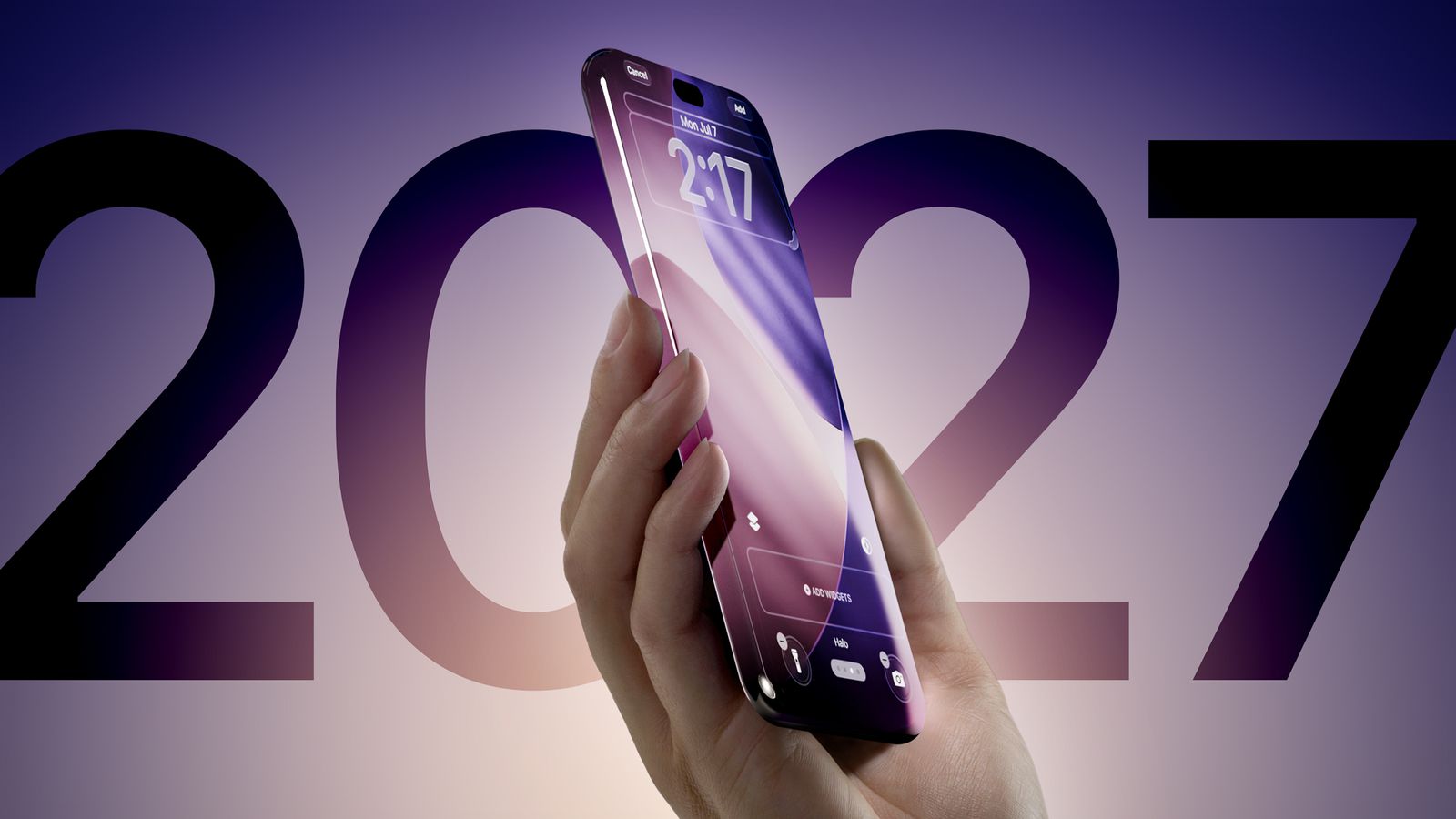 Apple тестирует iPhone 19 Pro с экраном, изогнутым со всех сторон, и без выреза под Face ID