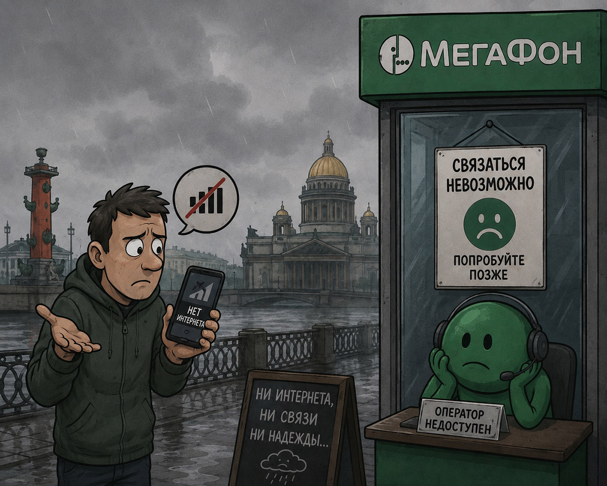 В Питере третий день отключают мобильный интернет. Плачу МегаФону за безлимит, которого нет, а поддержка молчит