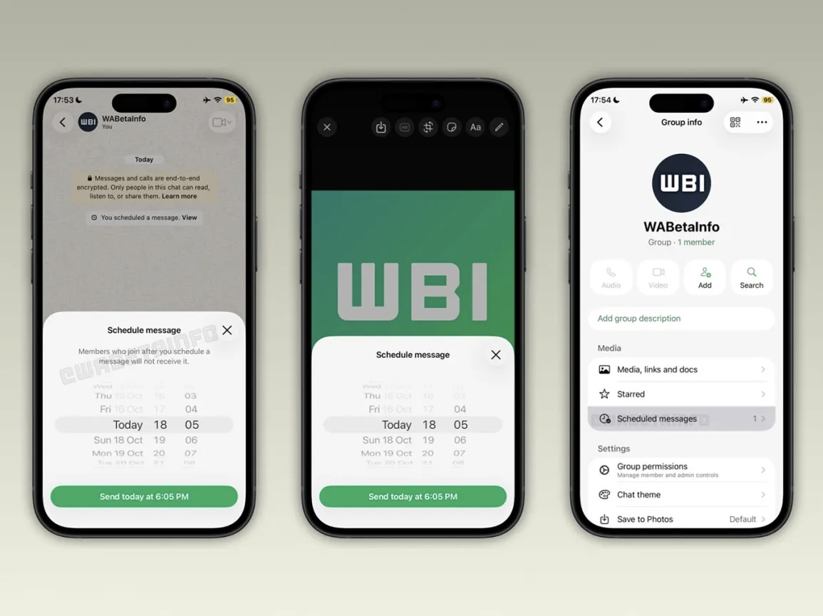 WhatsApp* тестирует функцию отложенных сообщений на iPhone
