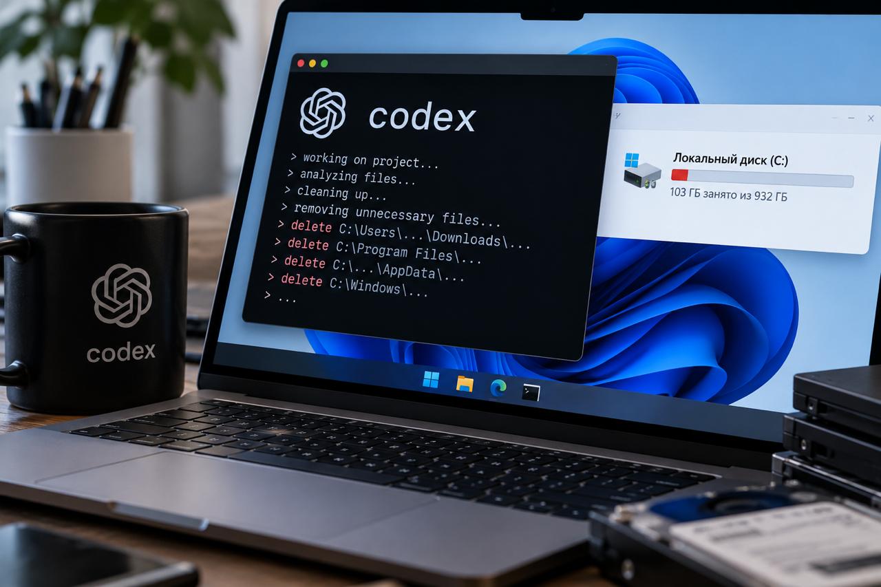 Разработчик доверил Codex обычную работу над проектами. ИИ вышел за их пределы, удалил сотни гигабайт и сломал Windows